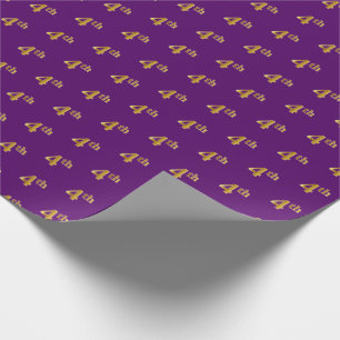 Papier Cadeau Purple, Faux Gold 4e (quatrième) événement