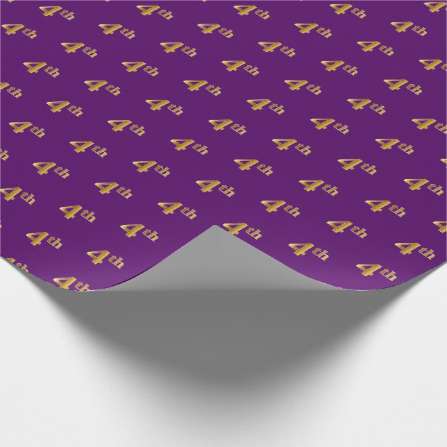 Papier Cadeau Purple, Faux Gold 4e (quatrième) événement (Coin)