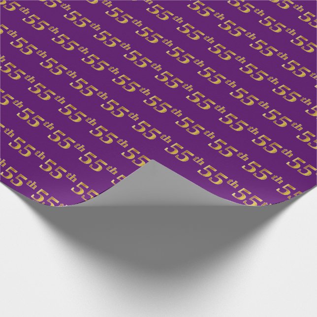 Papier Cadeau Purple, Faux Gold 55e (Cinquante-cinquième) (Coin)