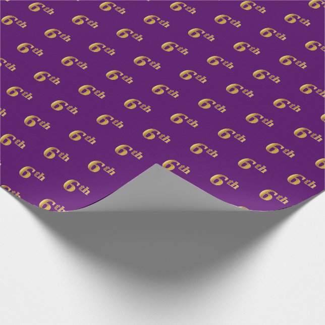 Papier Cadeau Purple, Faux Gold 6e (Sixième) Enveloppement de l' (Coin)