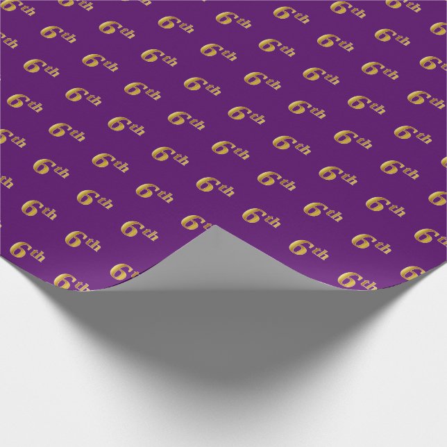 Papier Cadeau Purple, Faux Gold 6e (Sixième) événement (Coin)