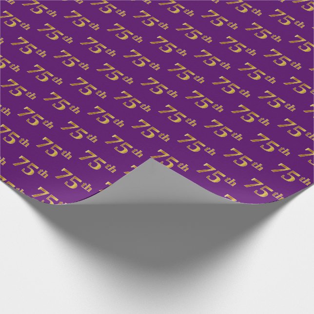 Papier Cadeau Purple, Faux Gold 75e (Soixante-quinzième) (Coin)