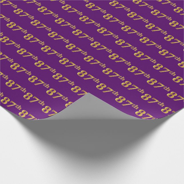 Papier Cadeau Purple, Faux Gold 87e (Quatre-Vingt-Septième) Évén (Coin)