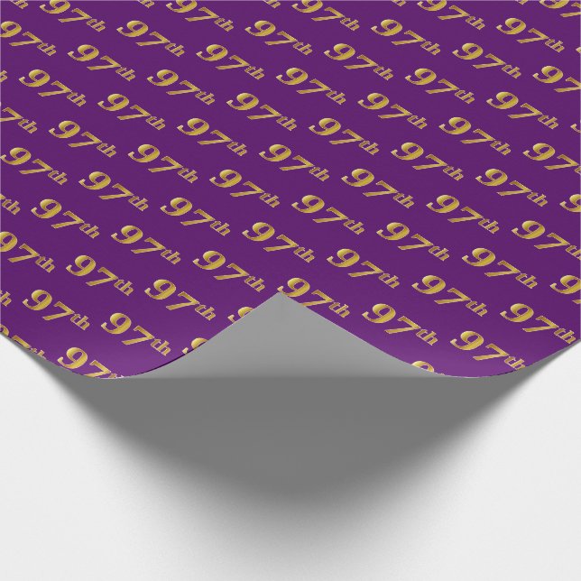 Papier Cadeau Purple, Faux Gold 97e (Quatre-vingt-dix-septième) (Coin)