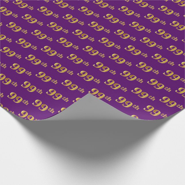 Papier Cadeau Purple, Faux Gold 99e (Quatre-vingt-dix-neuvième) (Coin)
