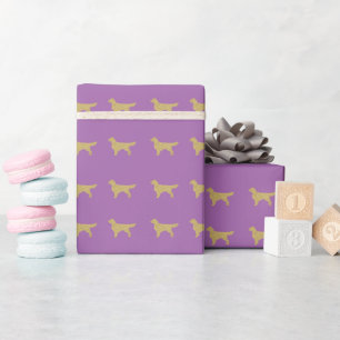 Papier Cadeau Purple Golden extracteur avec parties scintillant 