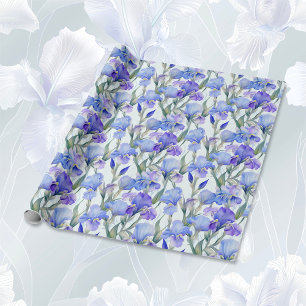 Papier Cadeau Purple Iris Floral 25e anniversaire Mariage