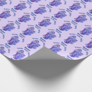 Papier Cadeau Purple Irises Floral Art Personnalisé