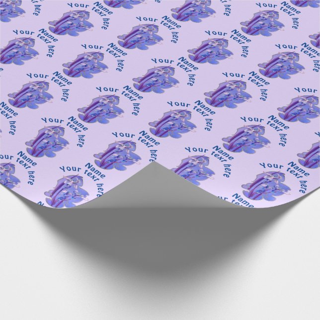 Papier Cadeau Purple Irises Floral Art Personnalisé (Coin)