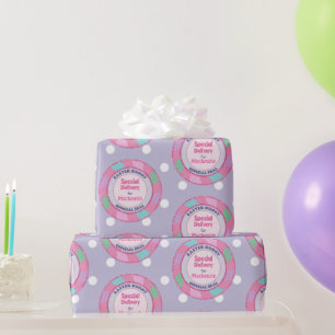 Papier Cadeau Purple Lapin de Pâques Livraison spéciale Parties