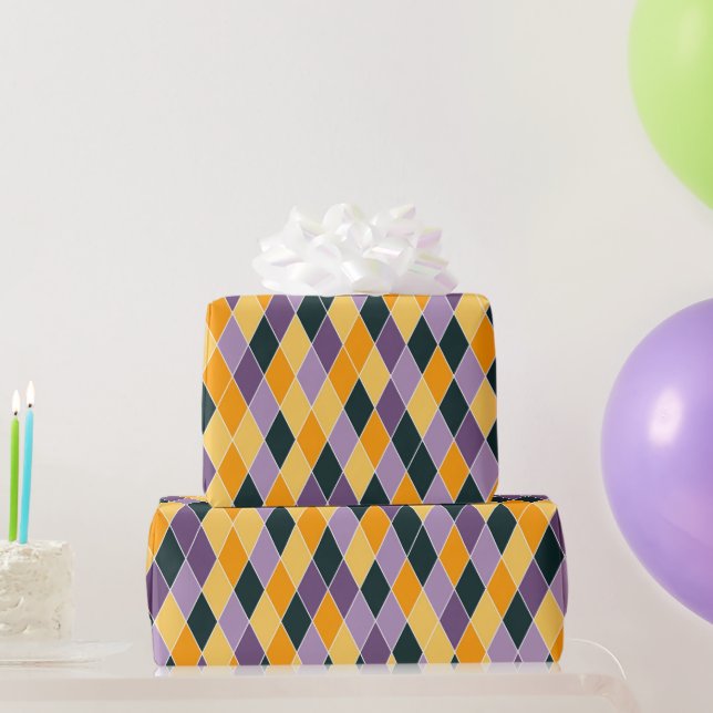 Papier Cadeau Purple Orange Noir Gras Amusant Cadeau Automne (Cadeaux de fête)