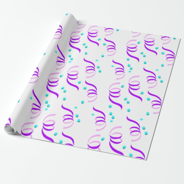 PAPIER CADEAU PURPLE PARTI RIBBONS (Déroulé)
