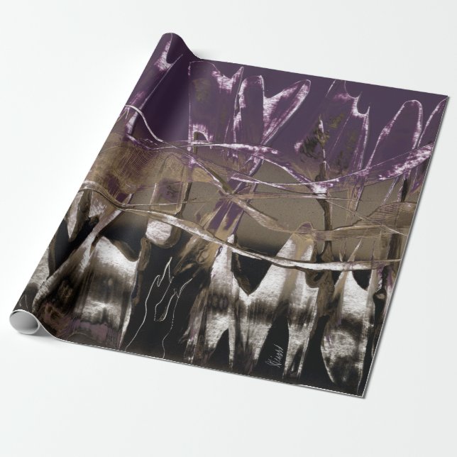 Papier Cadeau Purple Pop Royale (Déroulé)