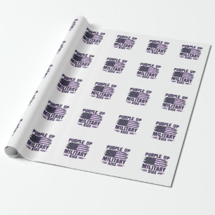 Papier Cadeau Purple Up Militaire Enfants Mois de sensibilisatio