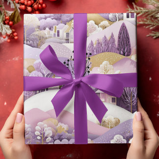 Papier Cadeau Purple Winter Wonderland
