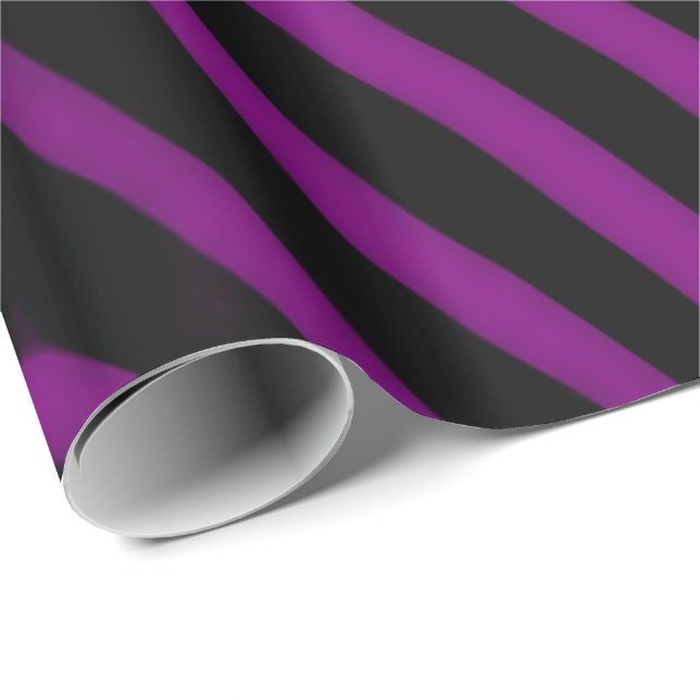 Papier Cadeau Purple Zebra Stripes Toutes Les Occasions (Coin rond)