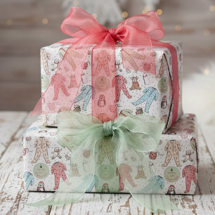 Papier Cadeau Pyjama d'hiver de Noël pour bébé