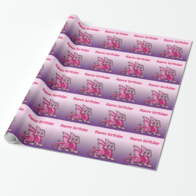 Papier Cadeau Pynky le dragon (Déroulé)