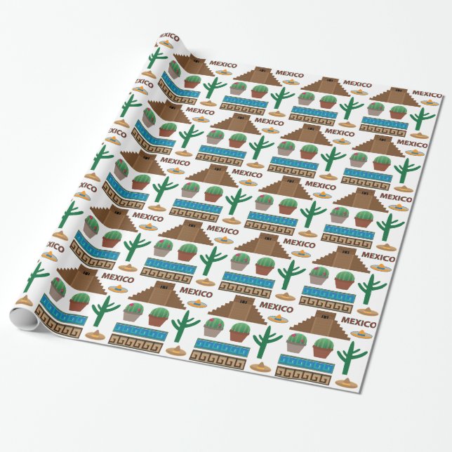 Papier Cadeau pyramide mexicaine (Déroulé)