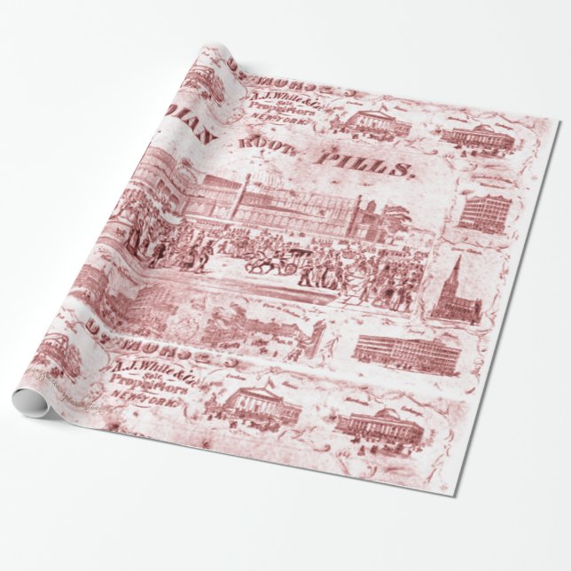 Papier Cadeau "Quackery Vintage" (Déroulé)