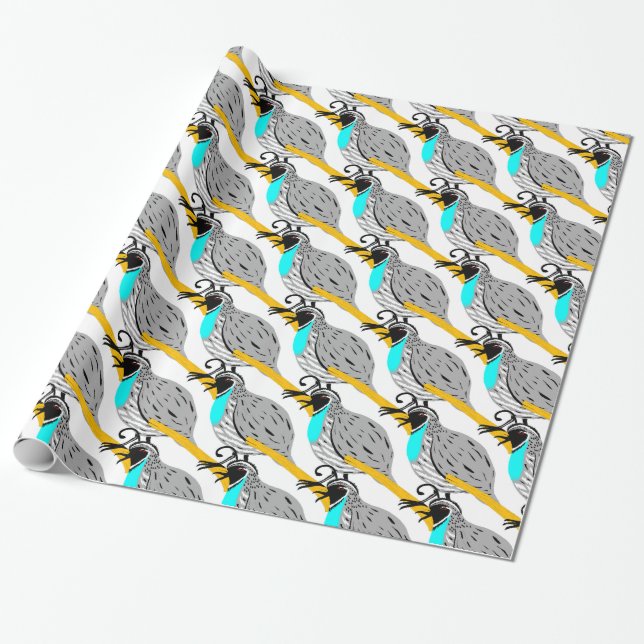Papier Cadeau Quail à gorge bleue Bobwhite Thunder_Cove (Déroulé)