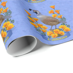 Papier Cadeau Quail d'oiseaux de l'État de Californie et coqueli