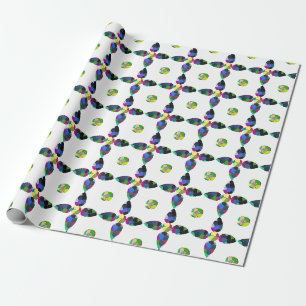 Papier Cadeau Quatre feuilles colorées
