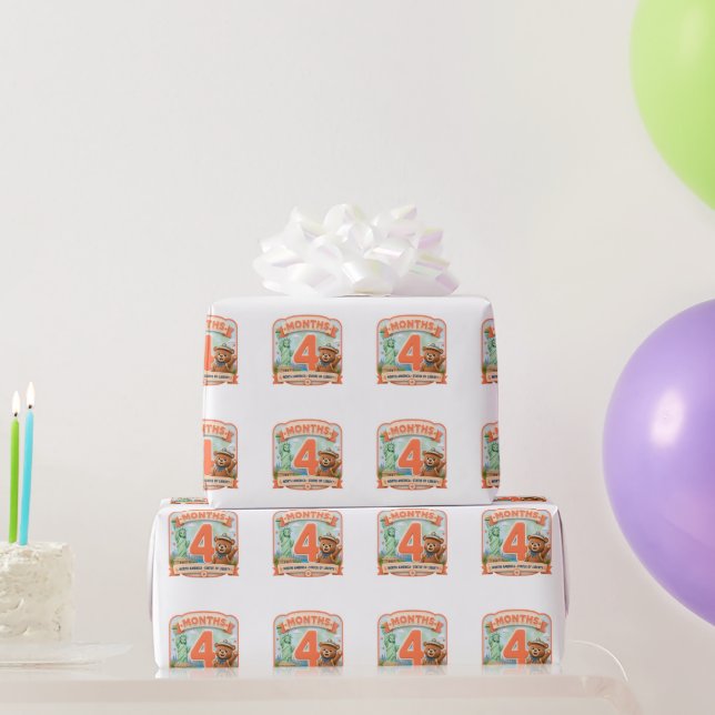 Papier Cadeau Quatre Mois Autour du Monde (Cadeaux de fête)