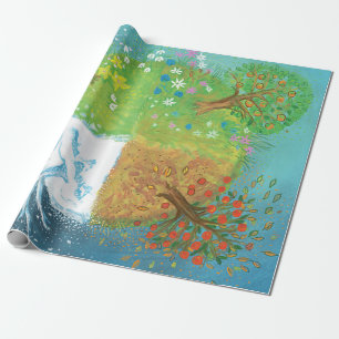 Papier Cadeau Quatre saisons sur Terre