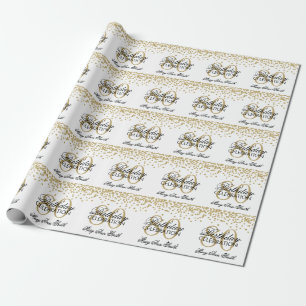 Papier Cadeau Quatre-vingtième confettis de parties