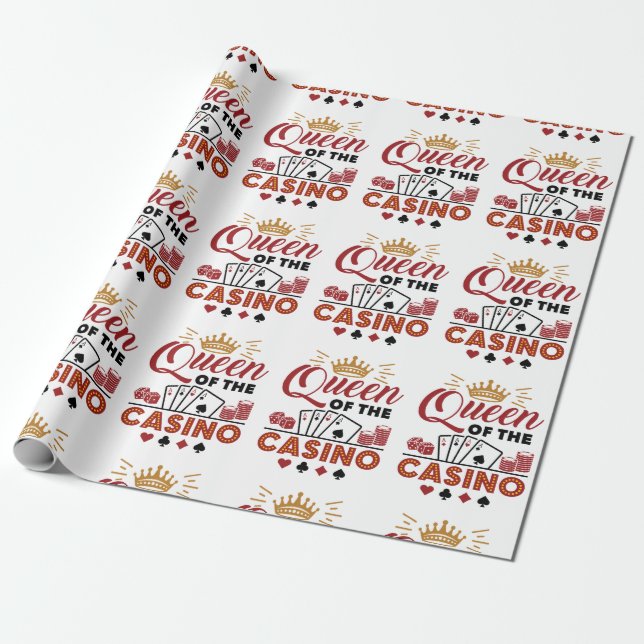 Papier Cadeau Queen of the Casino Vegas Femmes de jeu (Déroulé)
