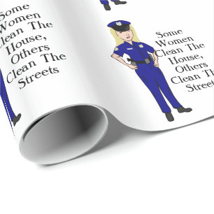 Papier Cadeau Quelques femmes nettoient l'humour de policier