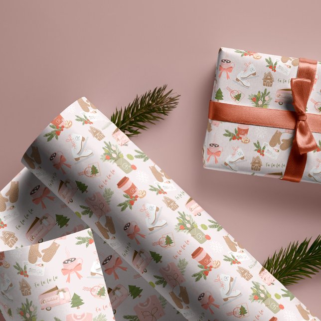 Papier Cadeau Quelques-unes de mes choses de Noël préférées Mono (A Few of My Favourite Christmas Things Monogram Wrapping Paper)