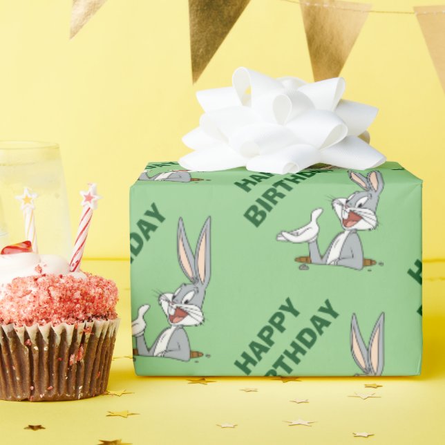 Papier Cadeau QU'EST-CE QU'IL Y A DOC?™ BUGS BUNNY™ Terrier de L (Fête d'anniversaire)