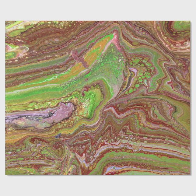 Papier Cadeau Questions 1 Wild Green Maroon Wrapping Paper (Plat)