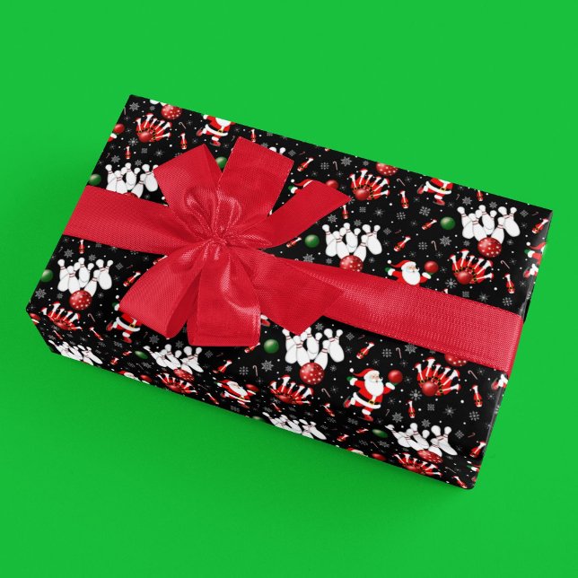Papier Cadeau Quilles de Noël avec le Père Noël (Créateur téléchargé)