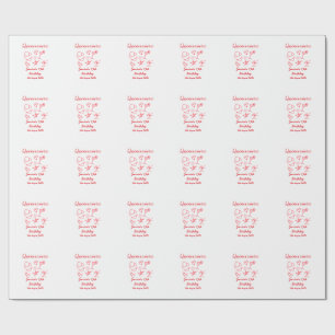 Papier Cadeau Quinceanera 15e anniversaire arbre de plage rouge