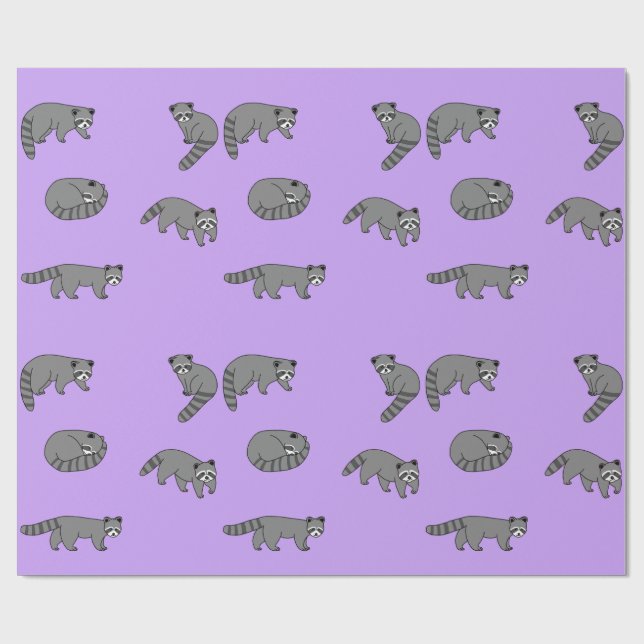 Papier Cadeau Raccoons (Plat)