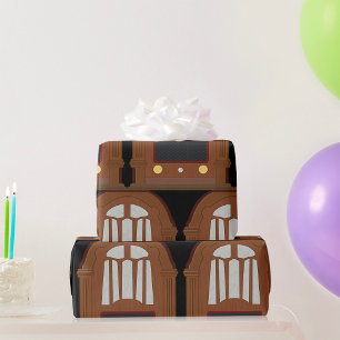 Papier Cadeau Radio vintage en bois