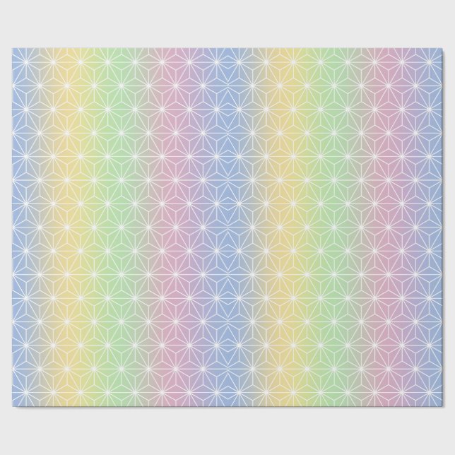 Papier Cadeau Rainbow Asanoha Twinkling étoiles géométriques (Couture)