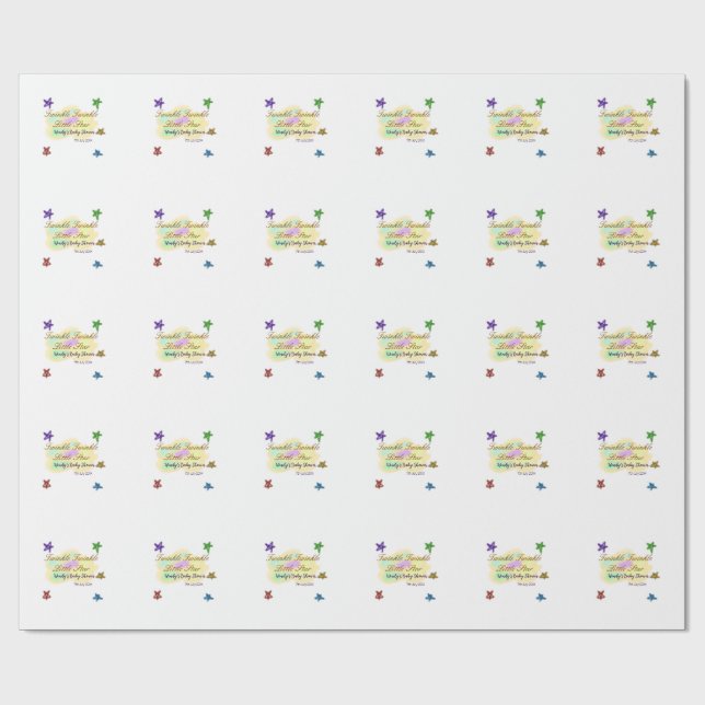 Papier Cadeau Rainbow clouds twinkle Twinkle Little Star baby (Plat)