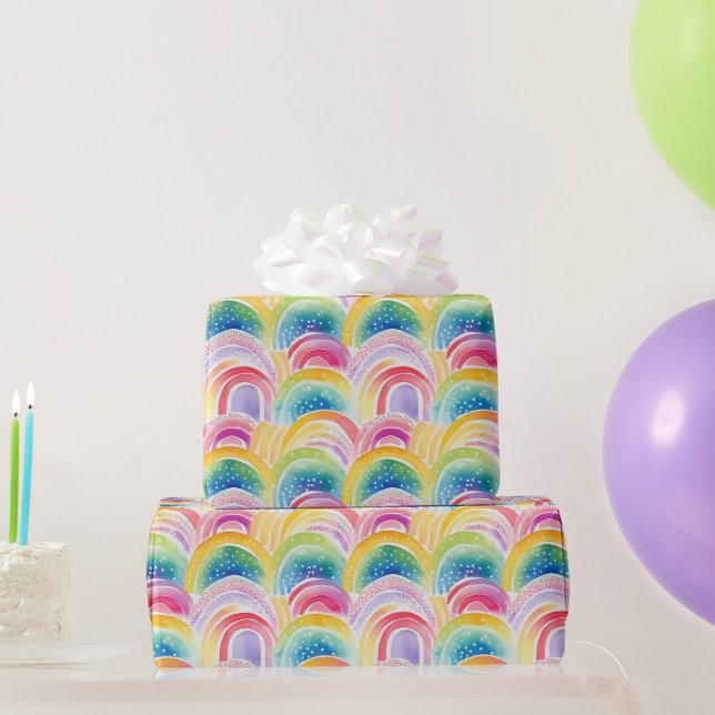 Papier Cadeau  Rainbow Colors Pattern  (Cadeaux de fête)