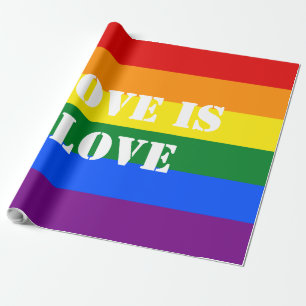 Papier Cadeau Rainbow Flag Gay pride LGBTQ L'amour est amour