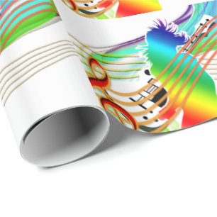 Papier Cadeau Rainbow Girl with Music Notes