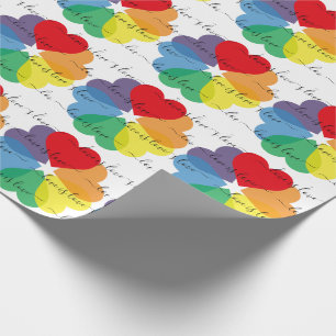 Papier Cadeau Rainbow Hearts L'amour est l'amour