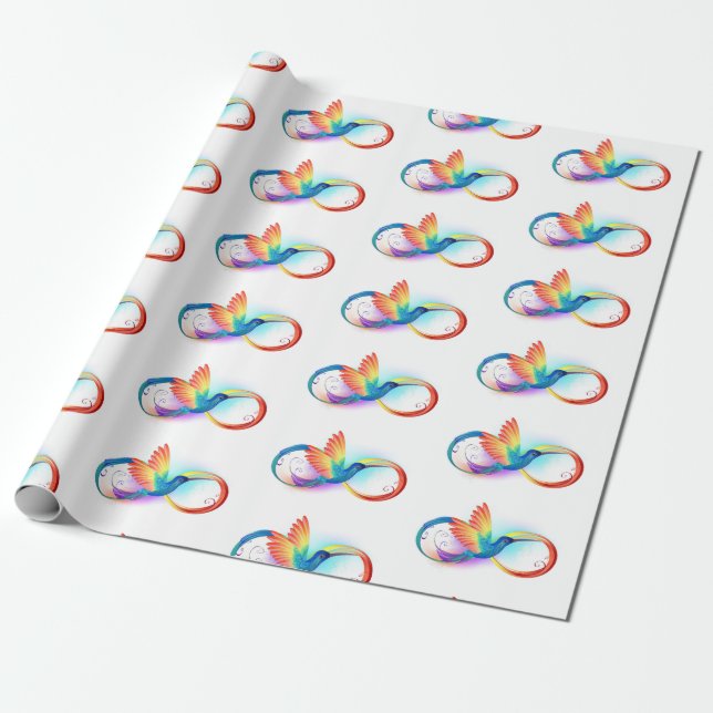 Papier Cadeau Rainbow Hummingbird with Infinity symbol (Déroulé)