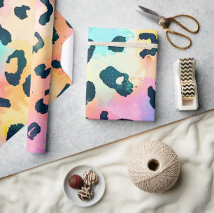 Papier Cadeau Rainbow Leopard Imprimer Safari animal