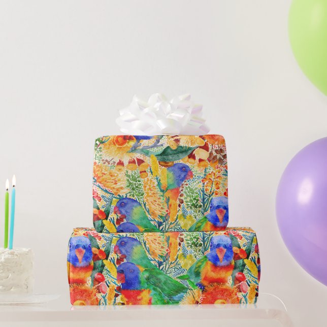 Papier Cadeau Rainbow Lorikeet Garden (Cadeaux de fête)