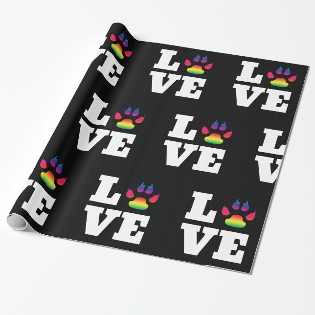Papier Cadeau Rainbow paw (Déroulé)