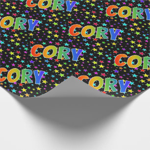 Papier Cadeau Rainbow Prénom "CORY" + Stars